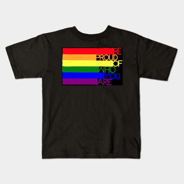 Gay pride rainbow lgbtq with motivational quote concept. Kids T-Shirt by Nalidsa